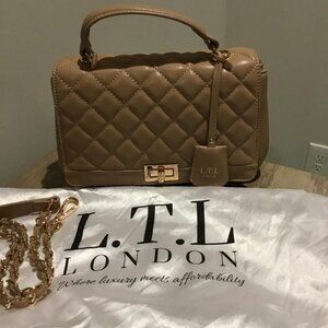 L.T.L. London Quilted Crossbody Bag Gold-tone Turnlock Closure L.T.L. Tag NWOT